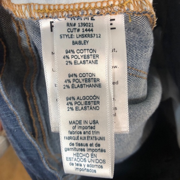 FRAME Le High Skinny Staggered Hem Baisley Jean 27 - Picture 6 of 7